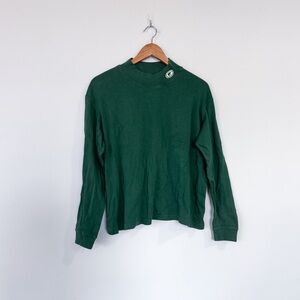 Vintage NFL Mock Neck Long Sleeve Green Bay Packers Neck Logo Tee Shirt